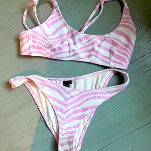 pink zebra triangl swimsuit